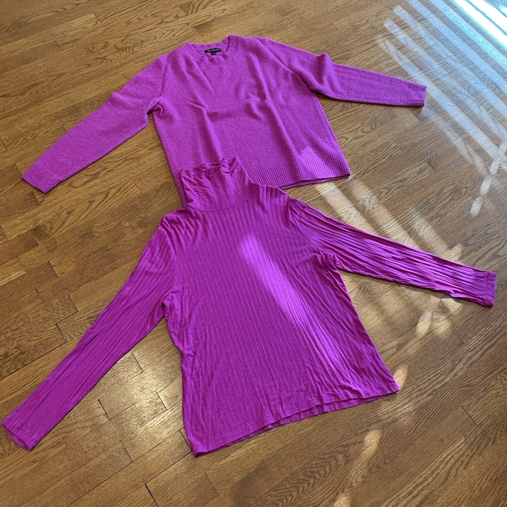 Banana Republic Bright Magenta Pink Long Sleeve Tops (Set of 2)